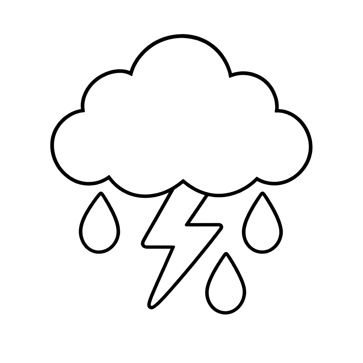 雷雨のぬりえ用線画