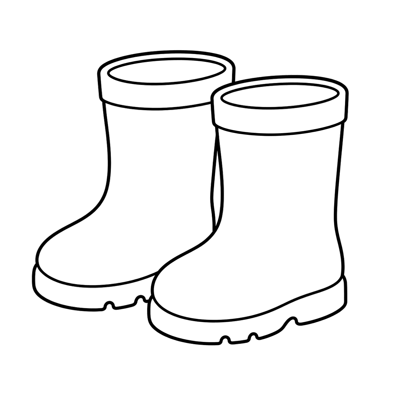 長靴のぬりえ用線画