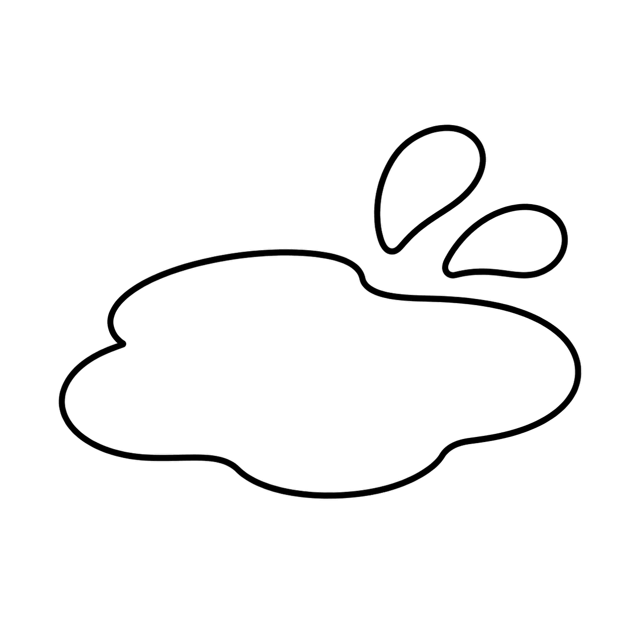 水たまりのぬりえ用線画