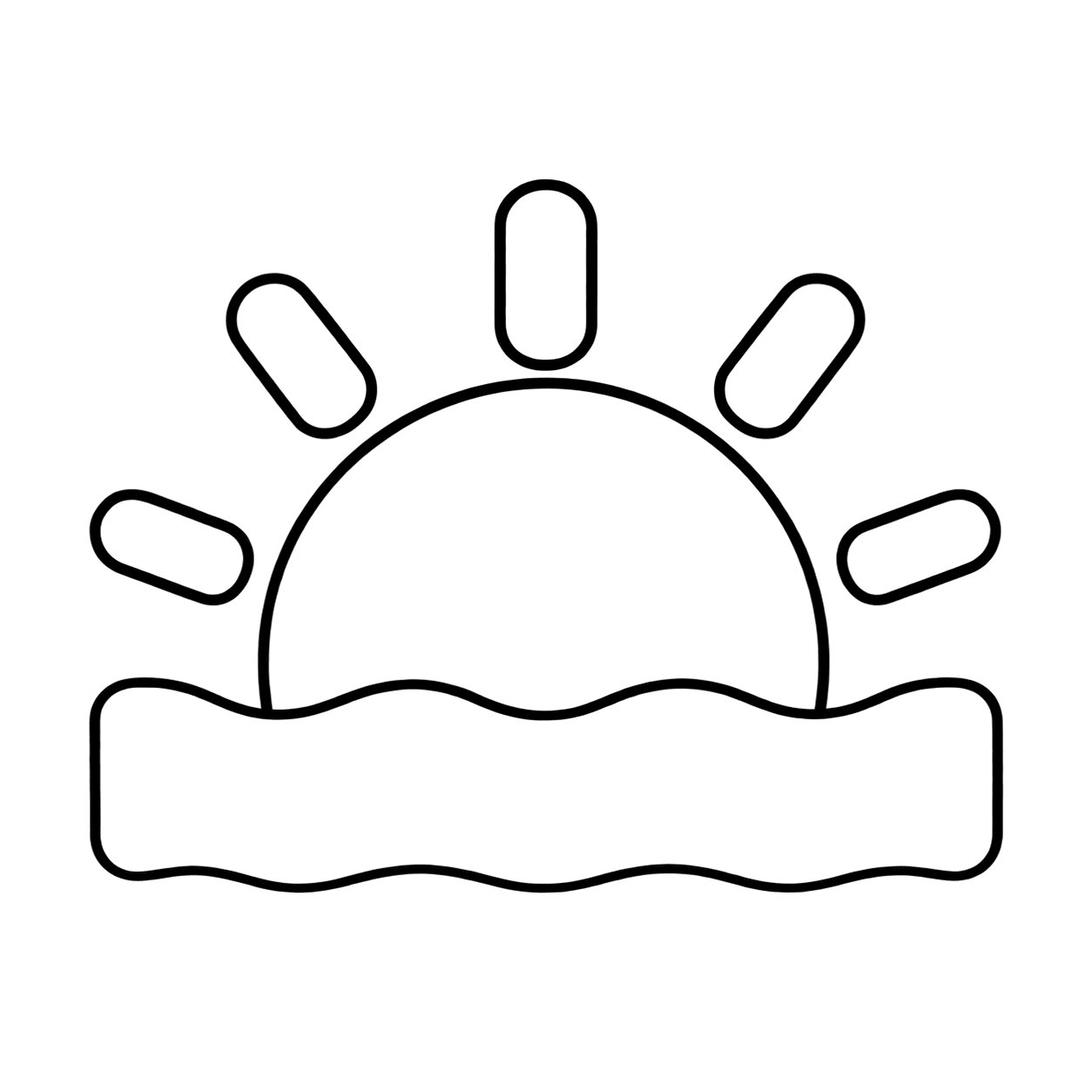 日の出のぬりえ用線画