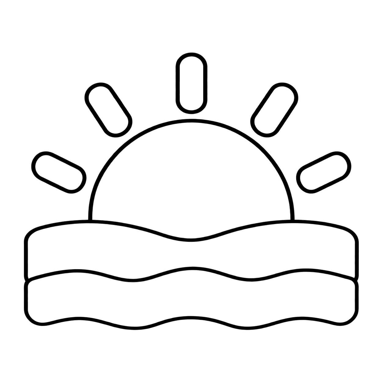 夕焼けのぬりえ用線画