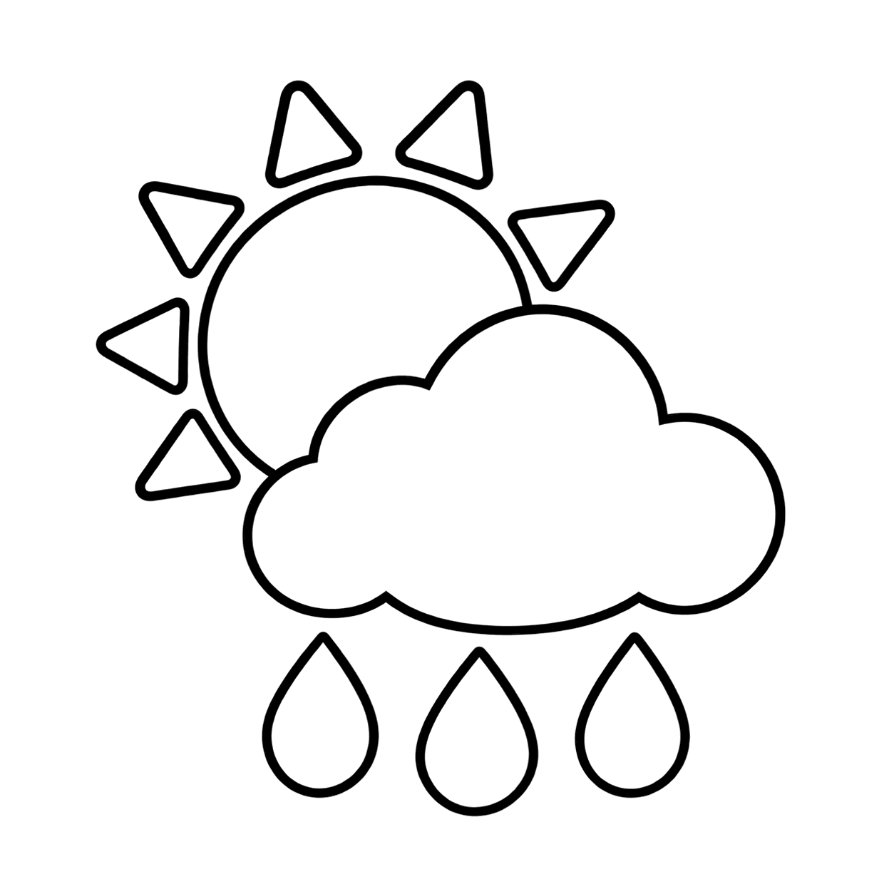 晴れ雨のぬりえ用線画