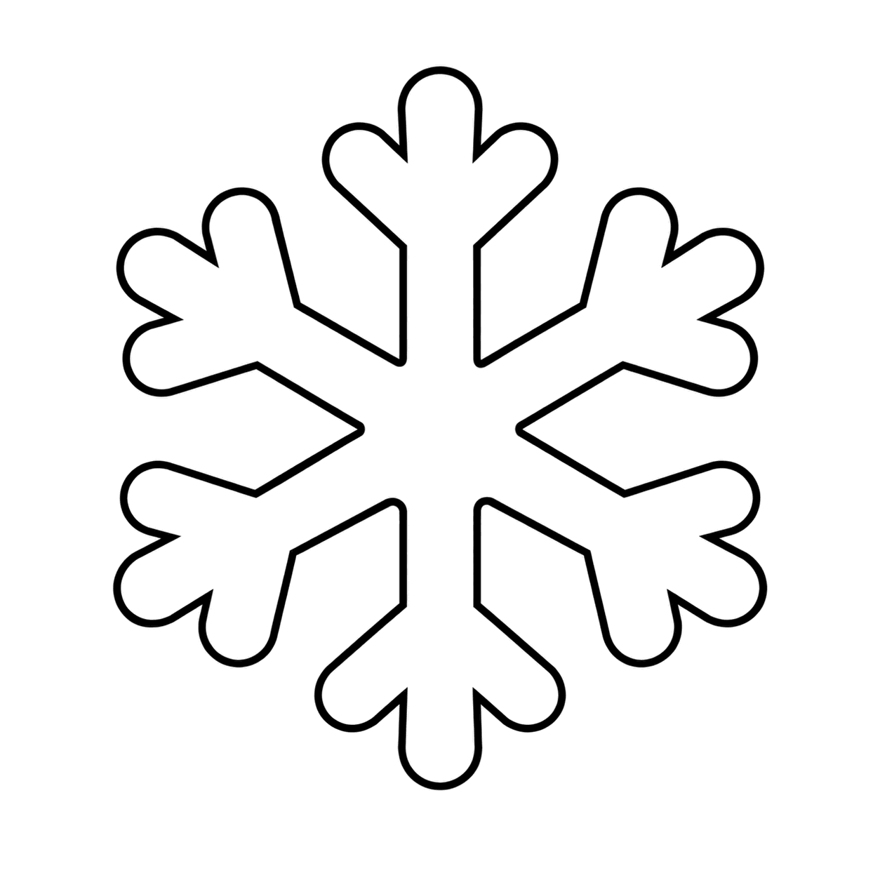 雪の結晶のぬりえ用線画