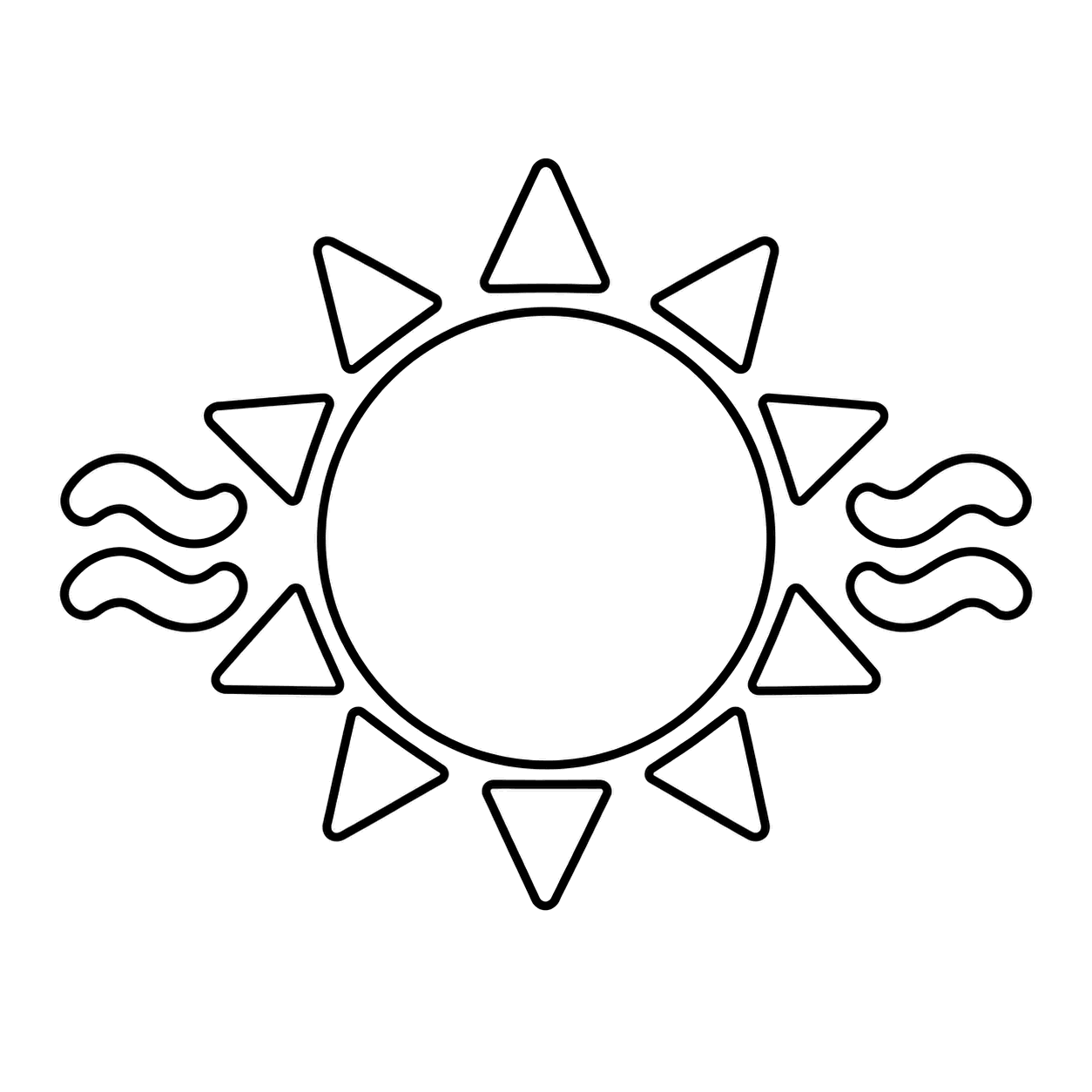 強い日差しのぬりえ用線画