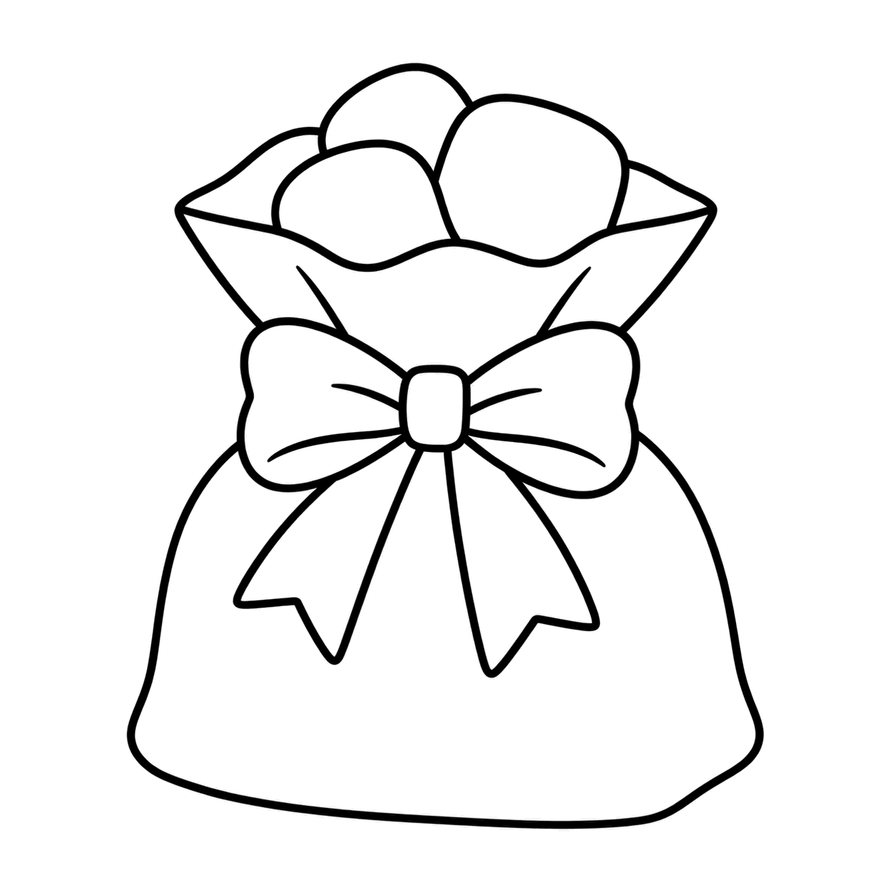 マシュマロギフト袋のぬりえ用線画