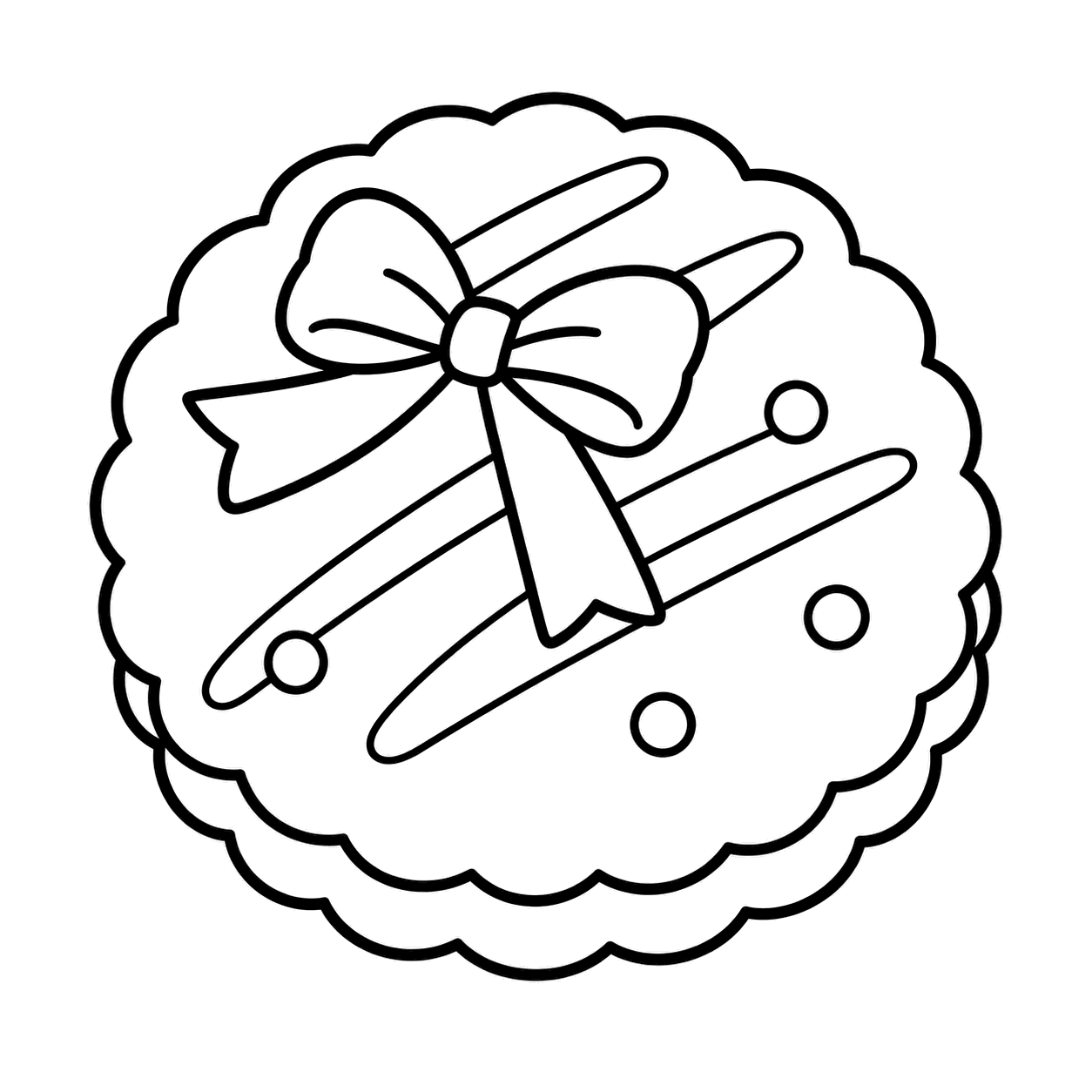 白チョコクッキーのぬり絵用線画