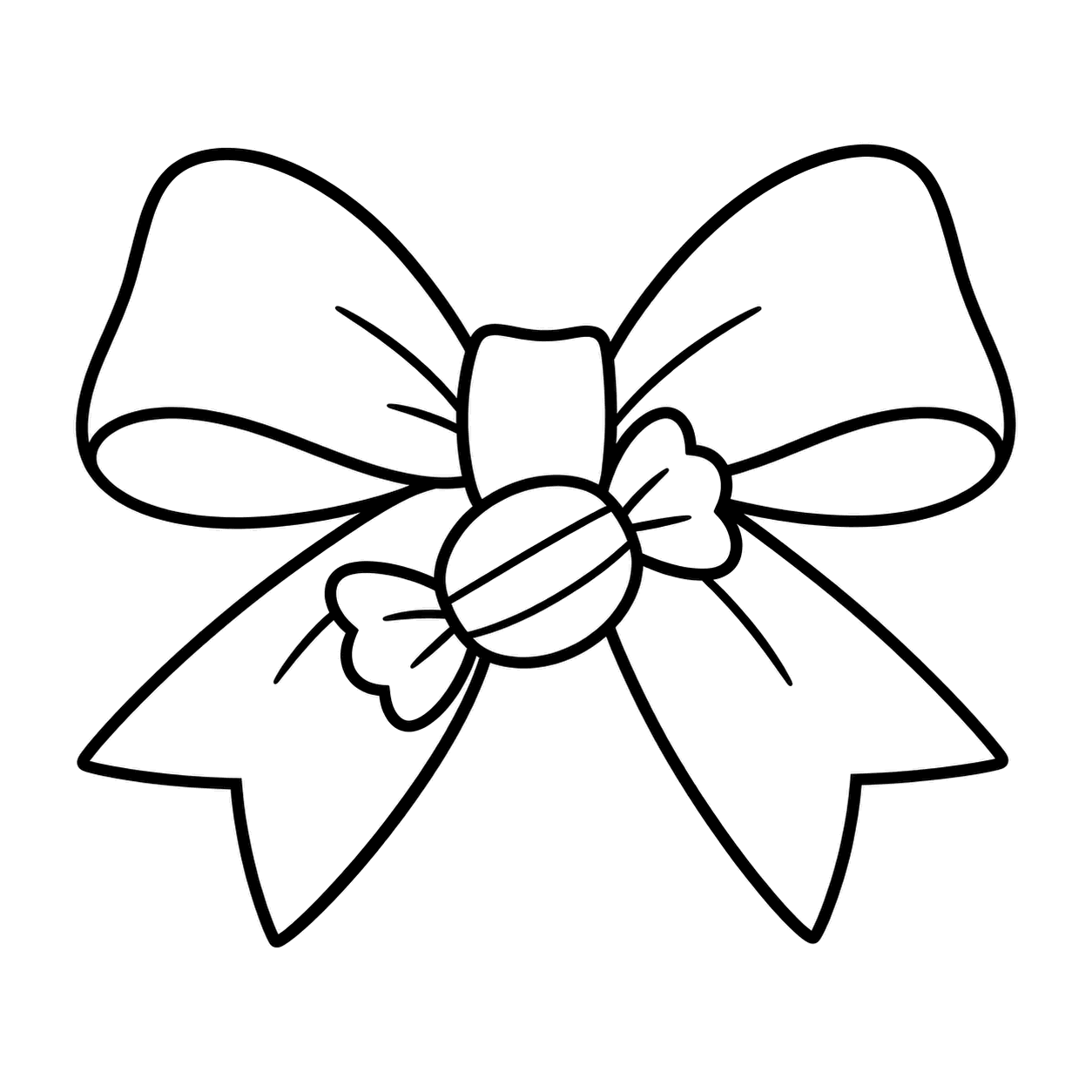 白いリボンのぬりえ用線画