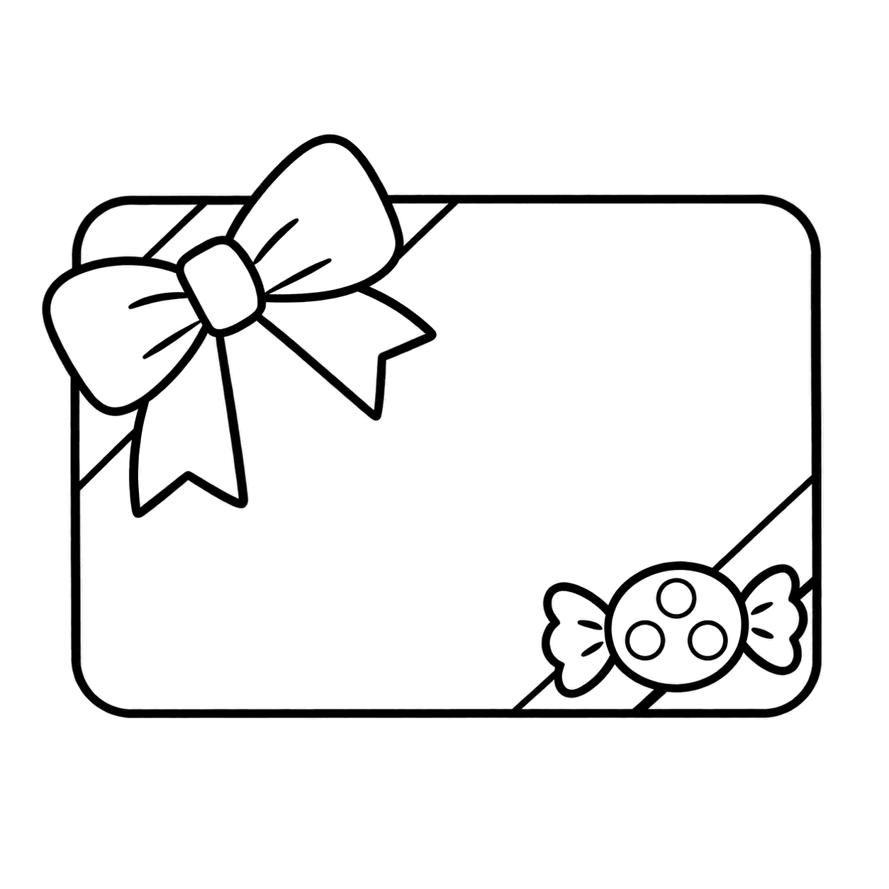白紙のお返しカードのぬりえ用線画