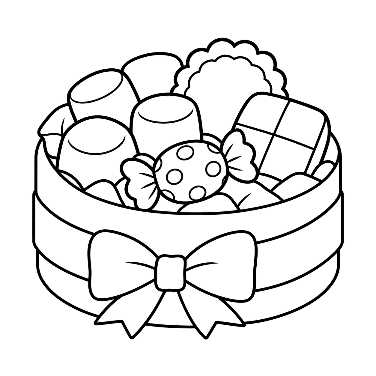 ホワイトデーセットのぬり絵用線画