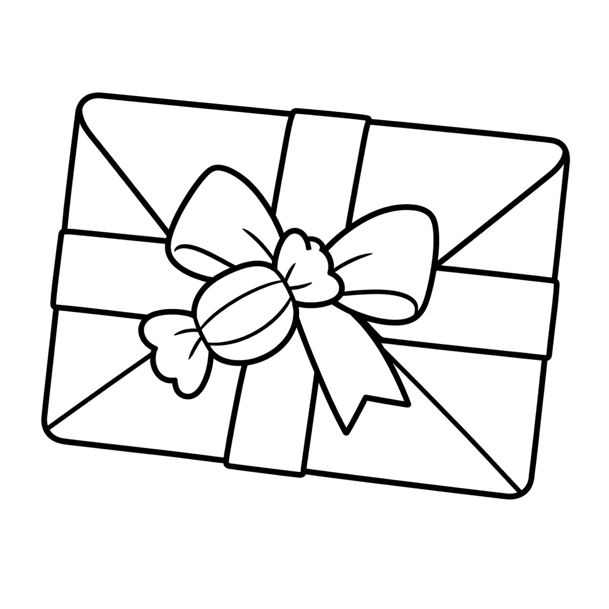 白紙の封筒のぬりえ用線画