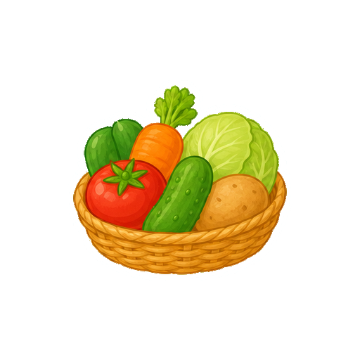 文字やロゴがない野菜かごアイコン