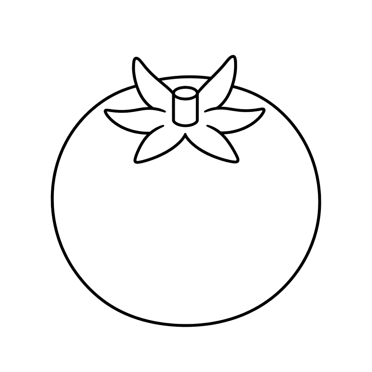 トマトのぬりえ用線画（やさいアイコン24個セット・ぬりえ23種類）