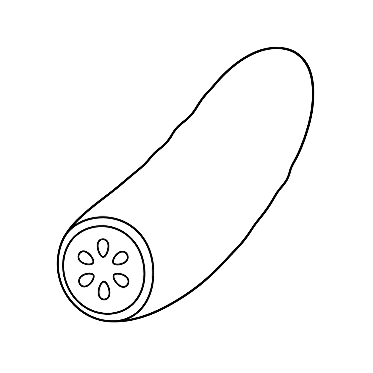 きゅうりのぬりえ用線画