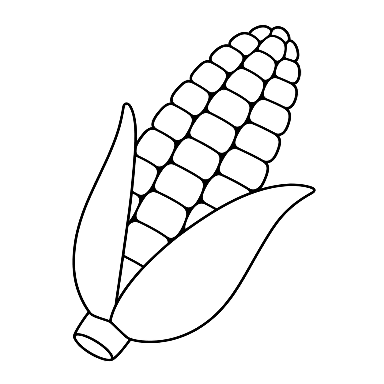 とうもろこしのぬりえ用線画