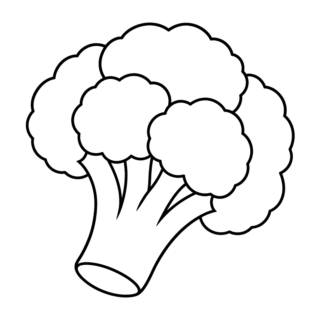 ブロッコリーのぬりえ用線画
