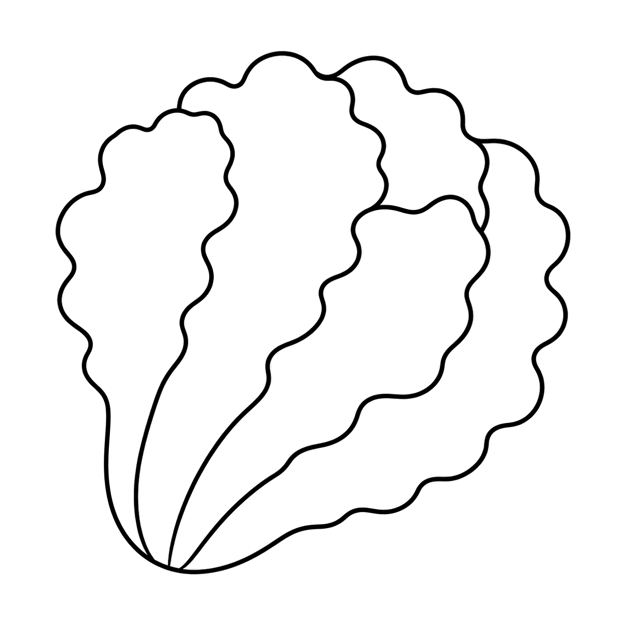レタスのぬりえ用線画