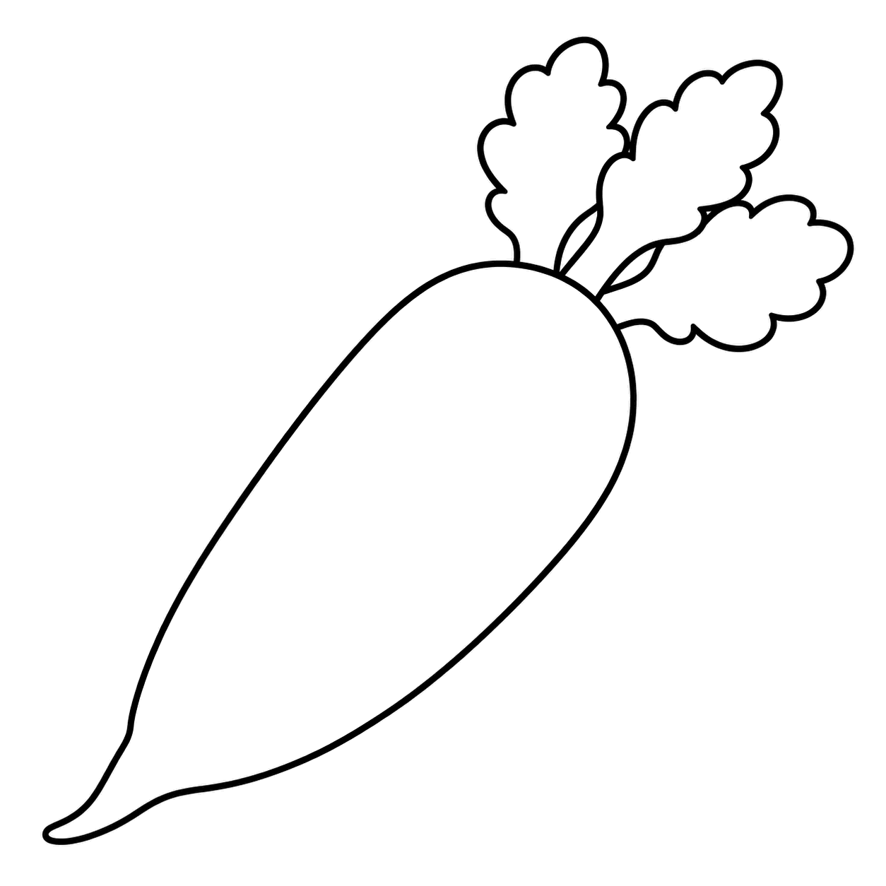 大根のぬりえ用線画