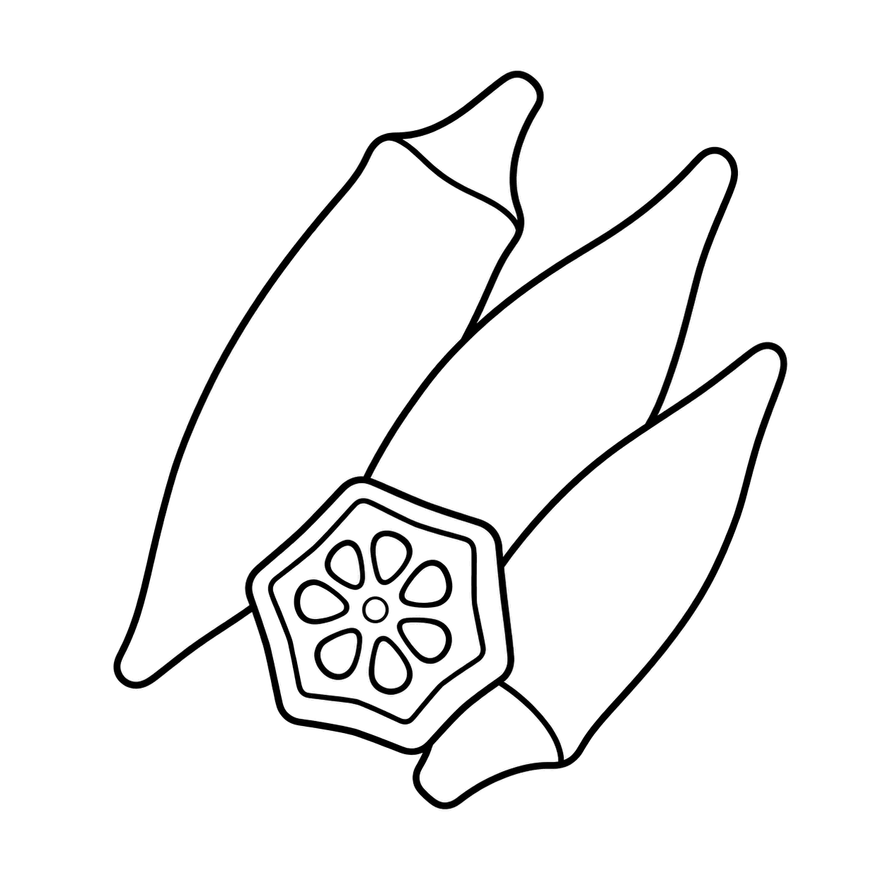 オクラのぬりえ用線画