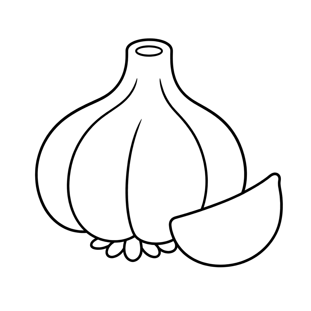 にんにくのぬりえ用線画