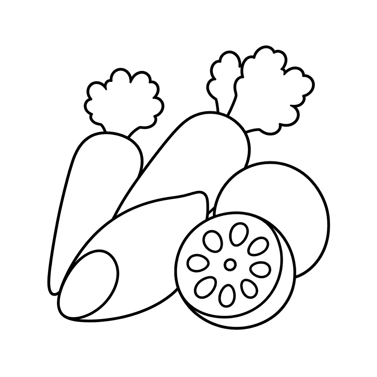 根菜セットのぬりえ用線画