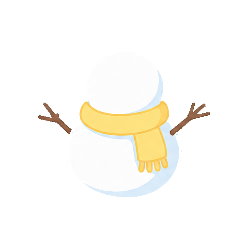 顔や文字がない小さな雪だるまアイコン