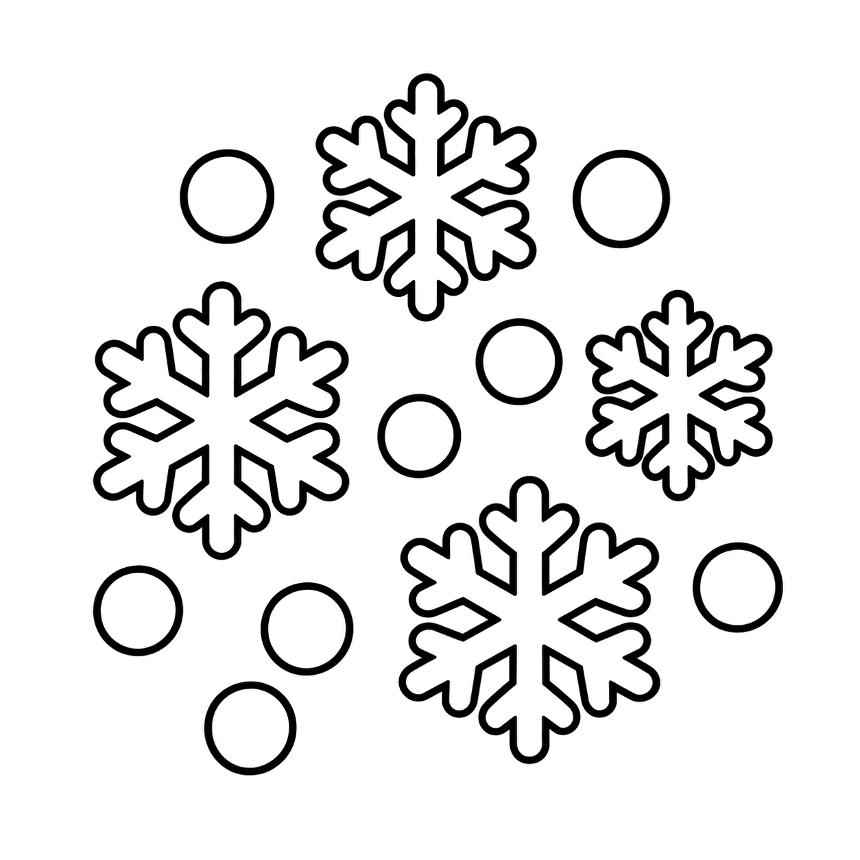 降る雪のぬりえ用線画