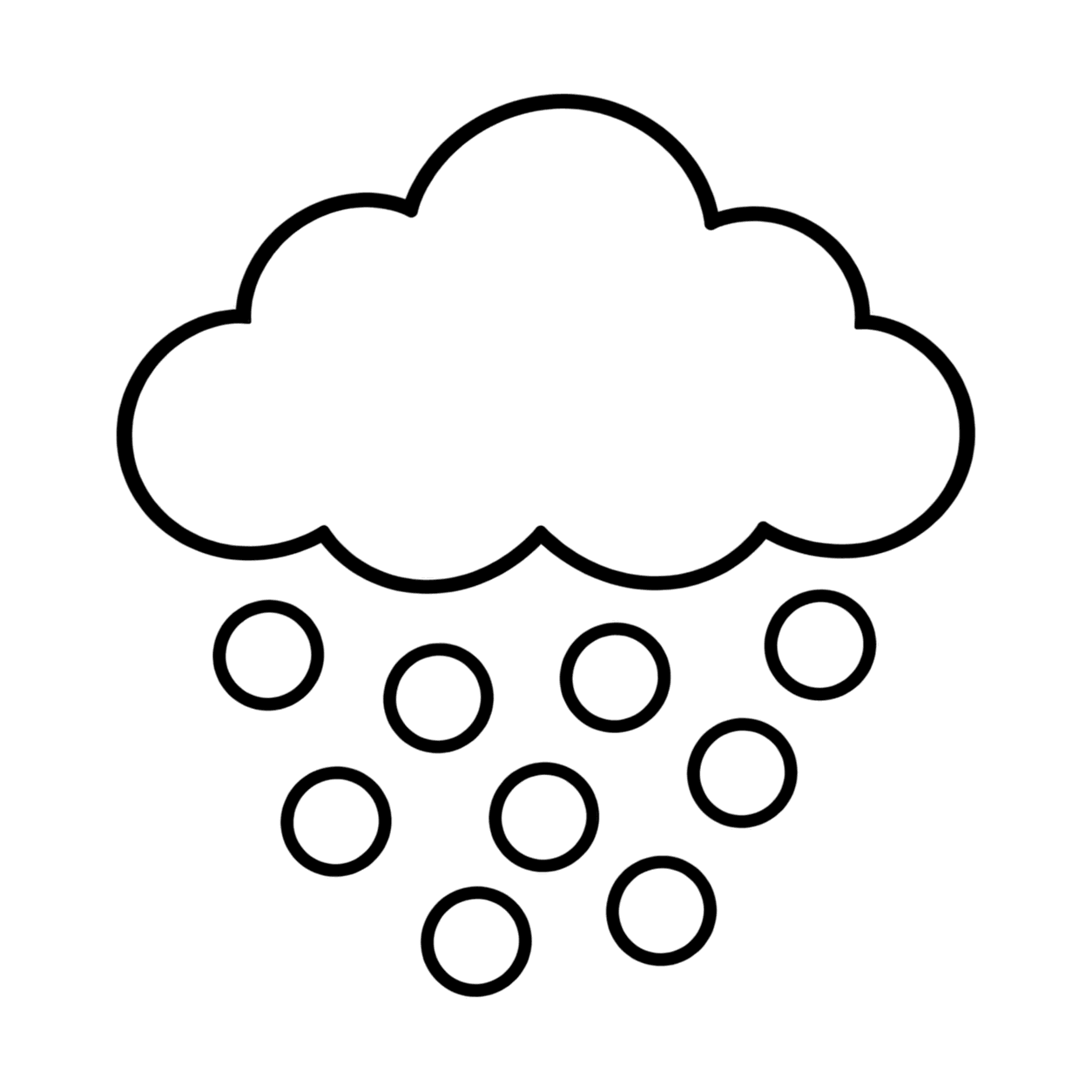 雪雲のぬりえ用線画