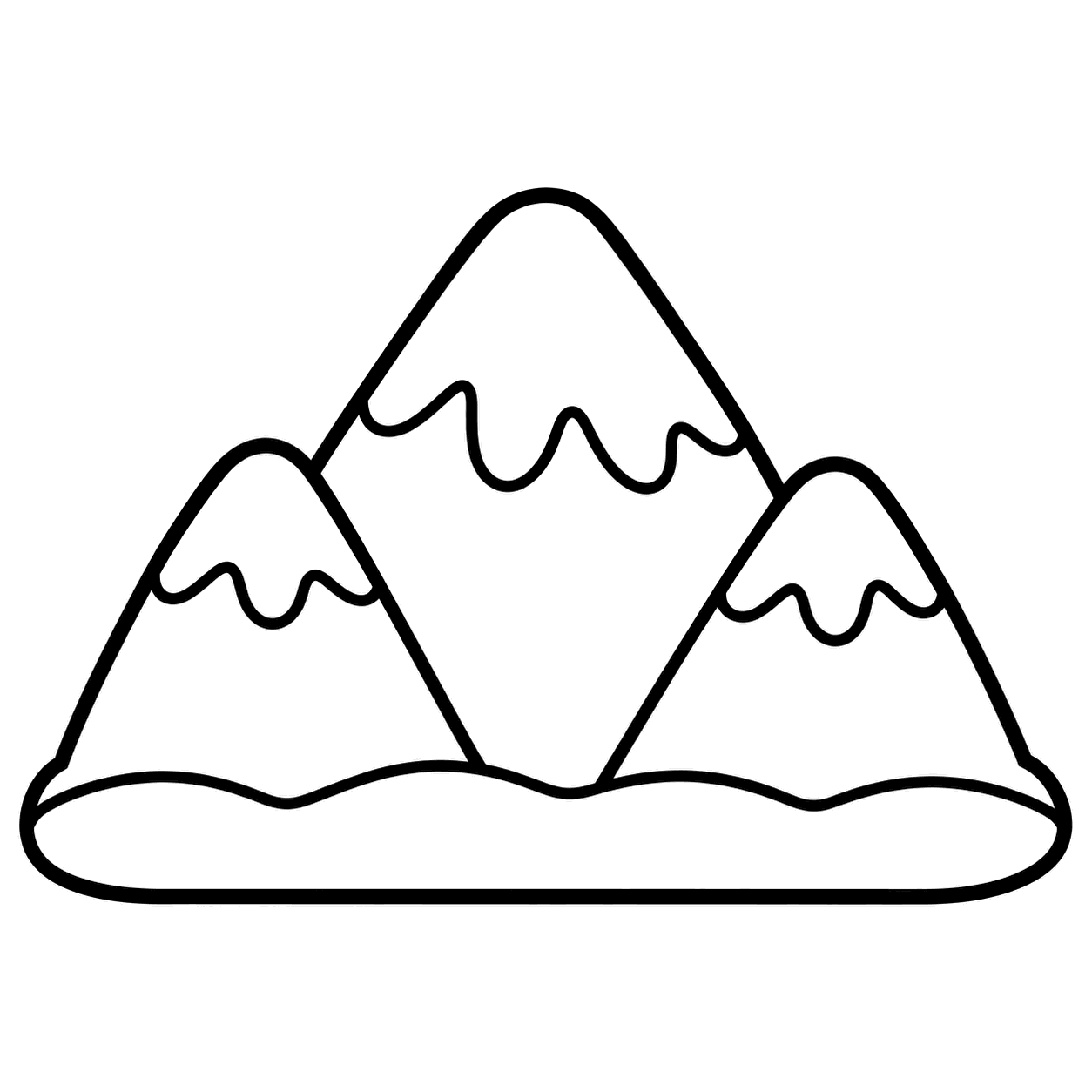 雪山のぬりえ用線画