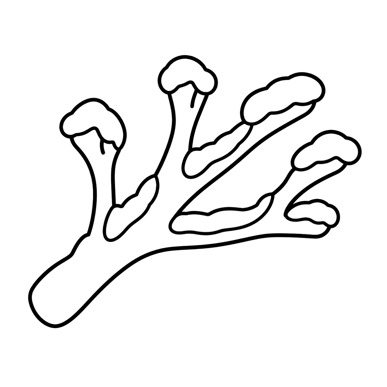 雪の小枝のぬりえ用線画