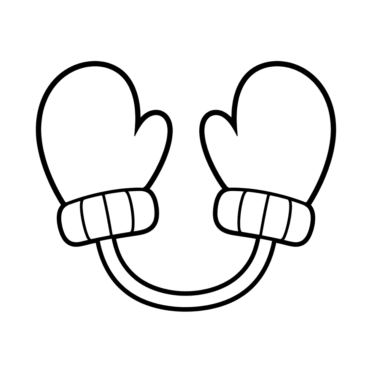 手袋のぬりえ用線画