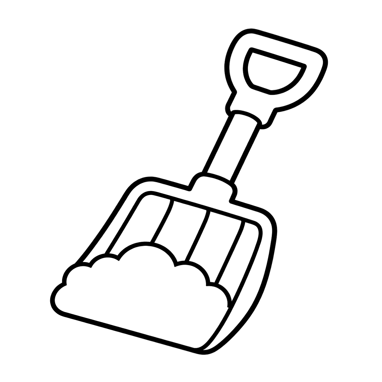 雪かきスコップのぬりえ用線画
