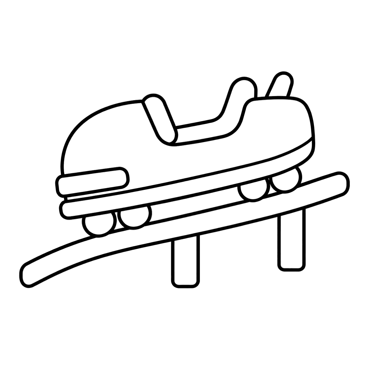 ジェットコースターのぬりえ用線画