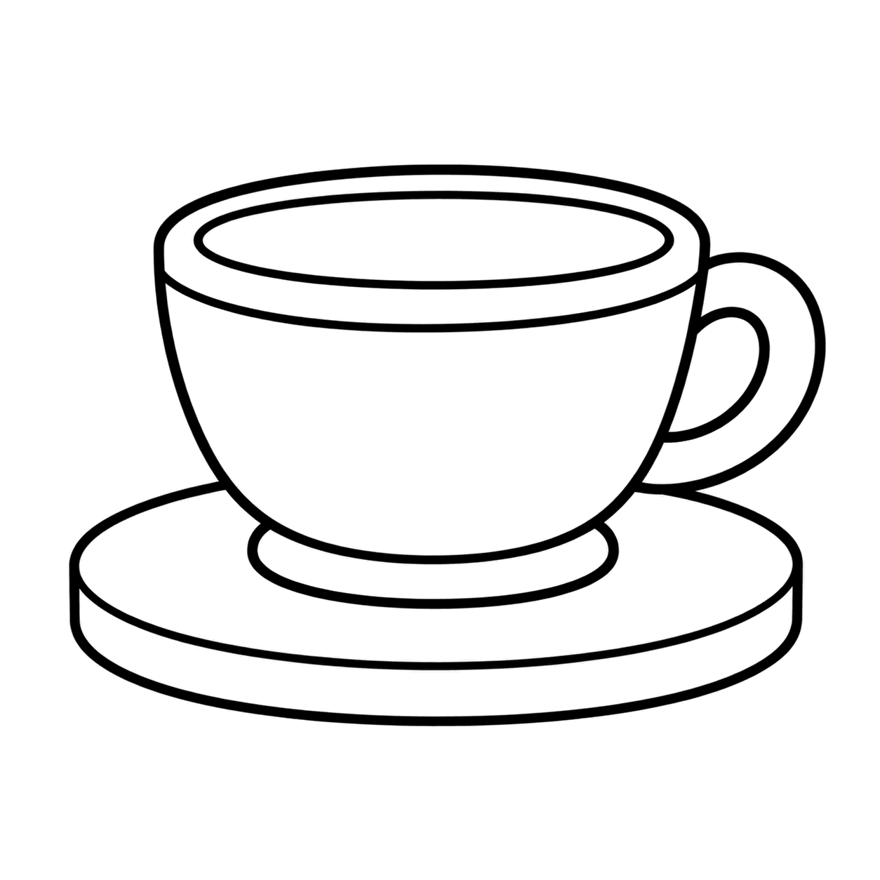 コーヒーカップのぬりえ用線画