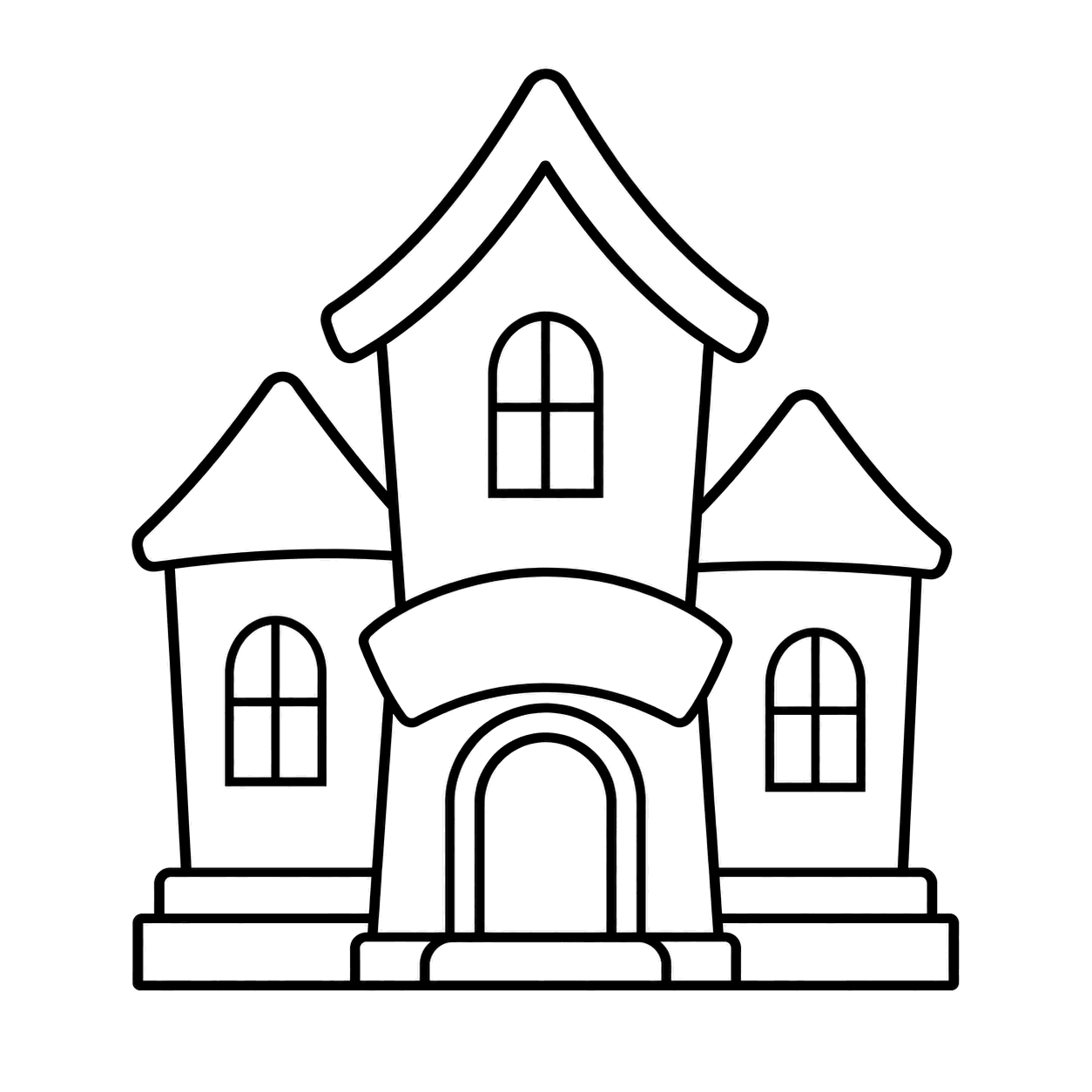 お化け屋敷のぬりえ用線画