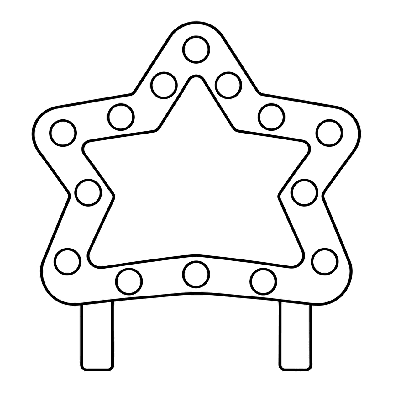 アトラクション看板のぬりえ用線画