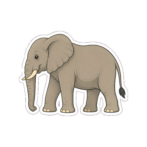 横向きで立つぞうの全身イラスト