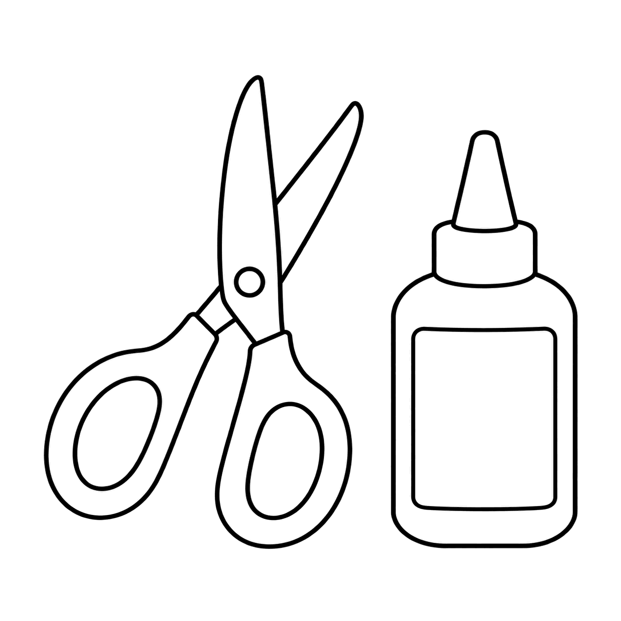 はさみとのりのぬりえ用線画