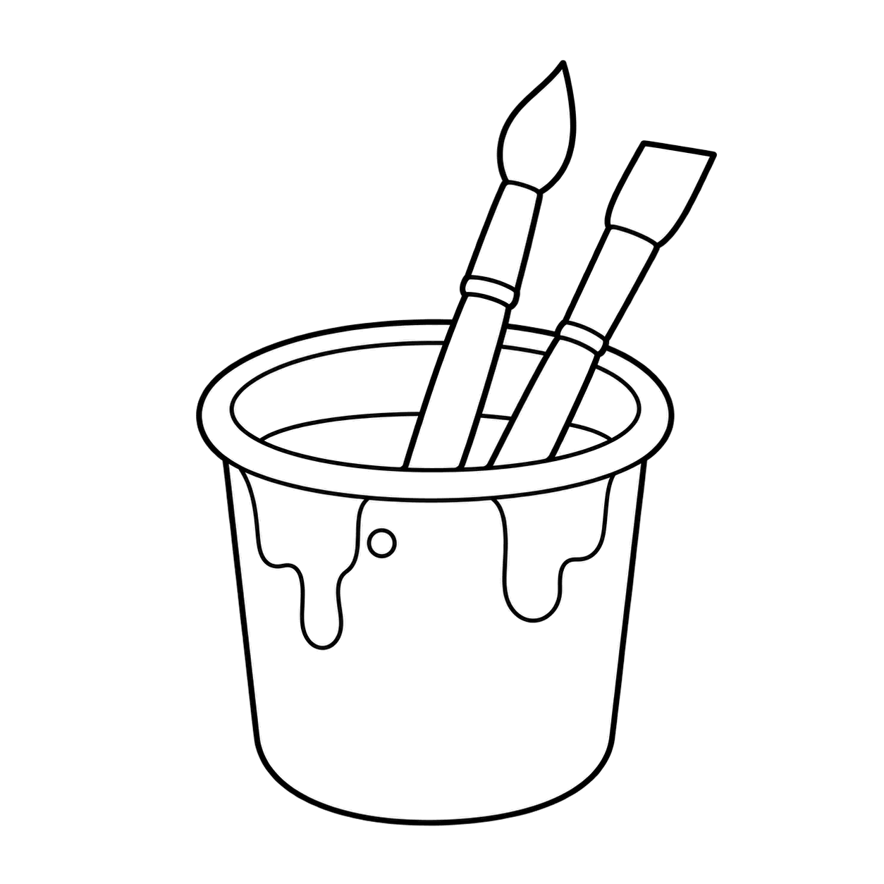 筆洗いのぬりえ用線画