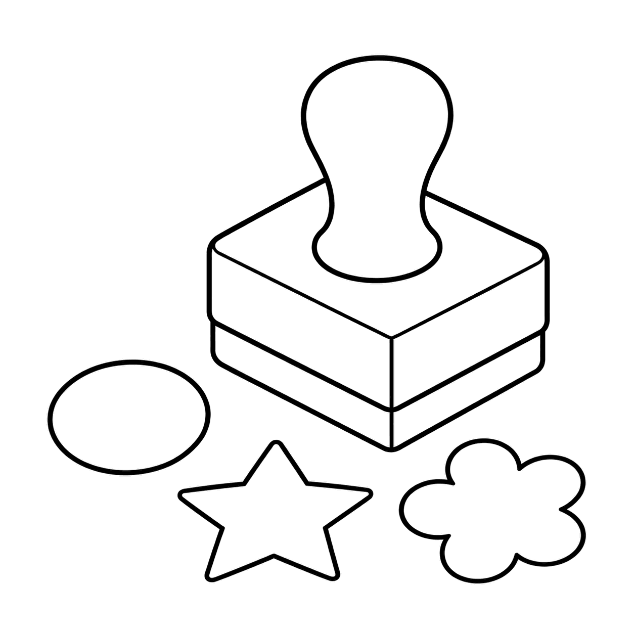 スポンジスタンプのぬりえ用線画