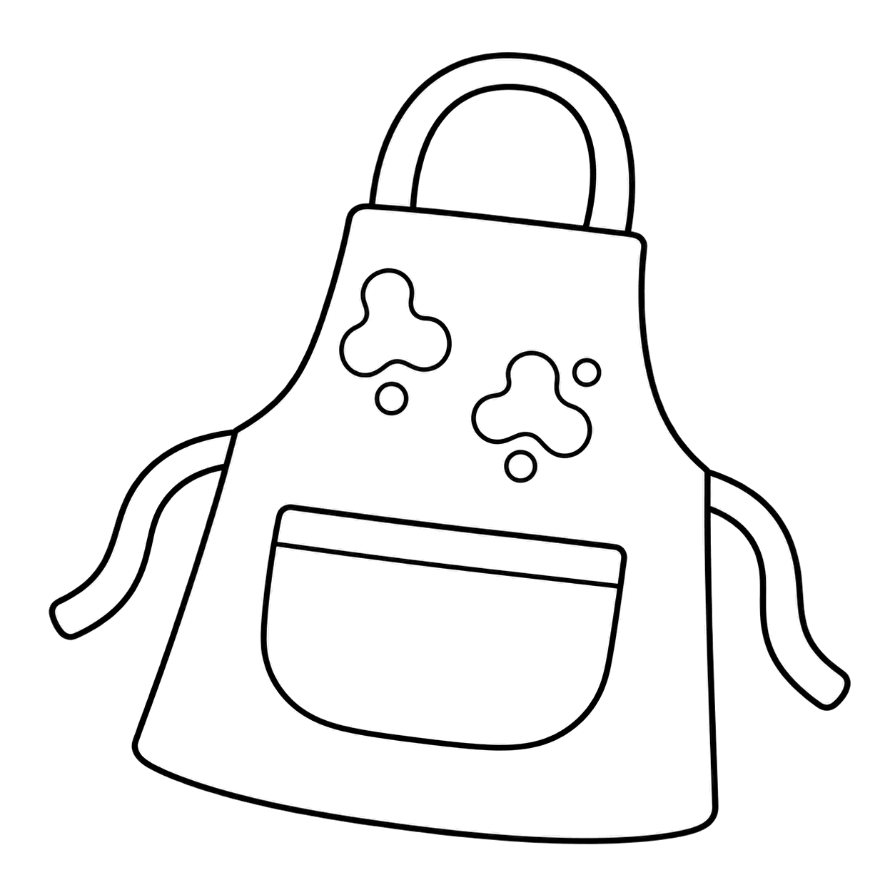 制作エプロンのぬりえ用線画