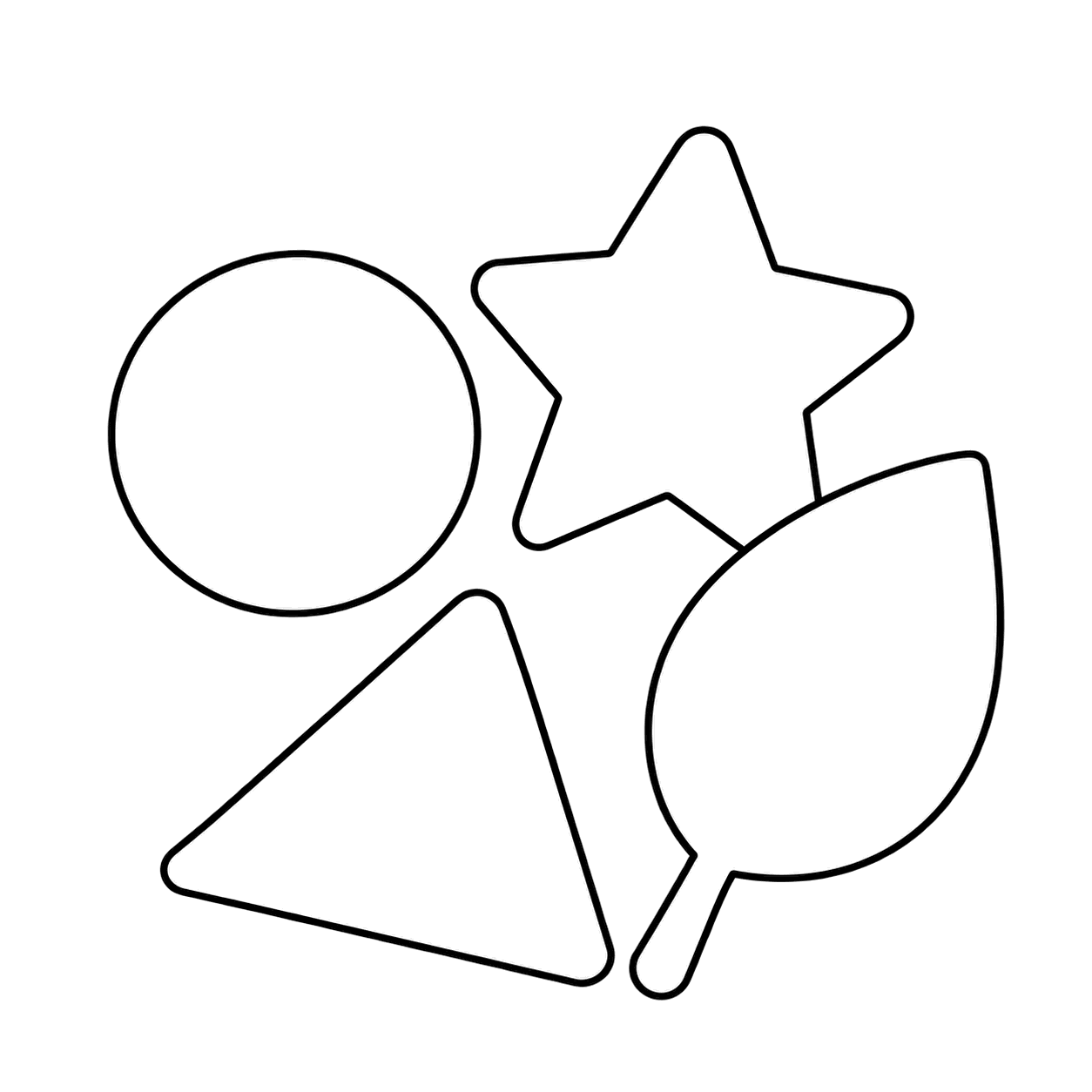 切り紙パーツのぬりえ用線画